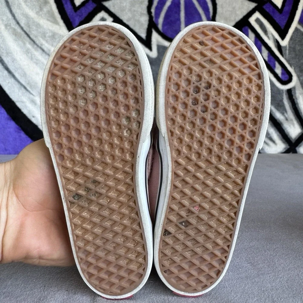 Size 9.5c - Vans Slip-ON V (Checkerboard) Powder Pink/True White Toddler